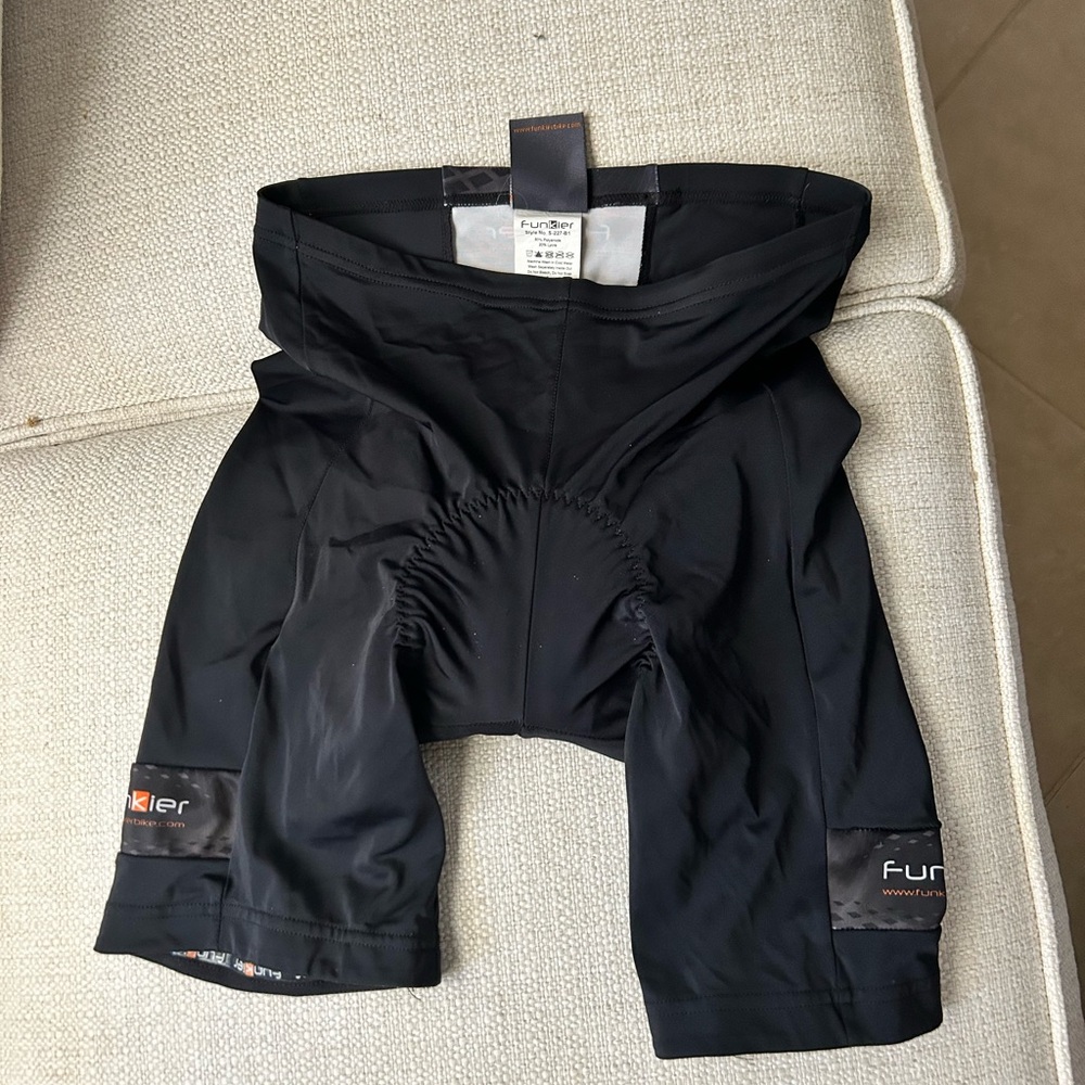 Women’s Funkier Black Cycling Shorts with gel padding, medium
